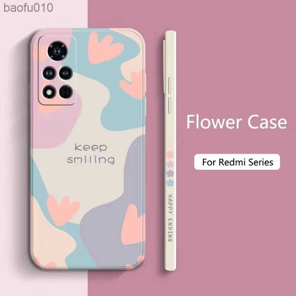 Bloem Telefoon Case Voor Xiaomi Redmi Note 12 11 Pro Plus Turbo 5G 12 11S 10S 10 9S Redmi 10C Shockproof Matte Soft Silicone Cover L230619