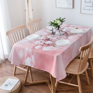 Bloemplant Cherry Blossom Roze Tafelkleed Waterdichte eettafel rechthoekige ronde tafelkleed Huis textiel keukendecoratie