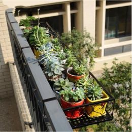 Bloempot Organizer Opbergmand Rek Hangrek Kasthouders Balkon Rail Planter Plant Reling Bloempotten Holder