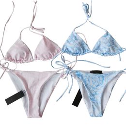 Fleur imprimé Biquinis ensemble femmes marque Bikinis vacances d'été maillot de bain vêtements de plage Sexy trois points maillots de bain