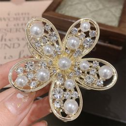 Flower Rhinestone Hair Claw Accessories Kleine haarklauwen krabklemmen voor vrouwen paardenstaartclip