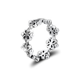 Bloemringen Sterling Zilver 925 Geometrische Ontwerp Plant Vinger Ring voor Vrouwen Gelukkige Verjaardag Klassieke Sieraden Vrouw Gift 2021