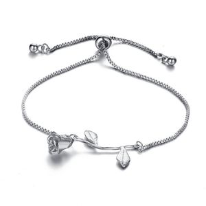 Bloem Rose treksnoer verstelbare armband Goudketens Women armbanden mode sieraden geschenk Will en Sandy