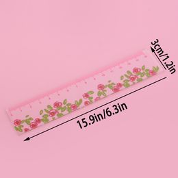 Flower Ruler Kawaii Koreaans briefpapier transparant 15 cm Regla School Supplies Tekening tool Papeleria accessoires schoolregels