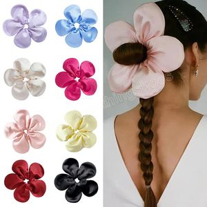 Bloem Scrunchies Vrouwen Extra Grote Chouchou Oversized Dikke Elastische Pluizige Haar Banden Haar Scrunchies Paardenstaart Houder