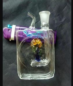Accessoires de bongs en verre pour narguilé à eau plate en forme de fleur