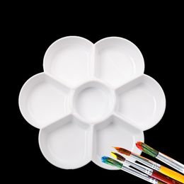 Bloemvormige plastic palet Painting Dish Tray Mengpaletten voor olie Acryl Aquarel Gouache Paleta de Pintura 2022