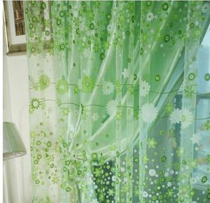 Rideau transparent en Tulle à fleurs, traitement de fenêtre, Voile, cantonnière, 1 panneau en tissu