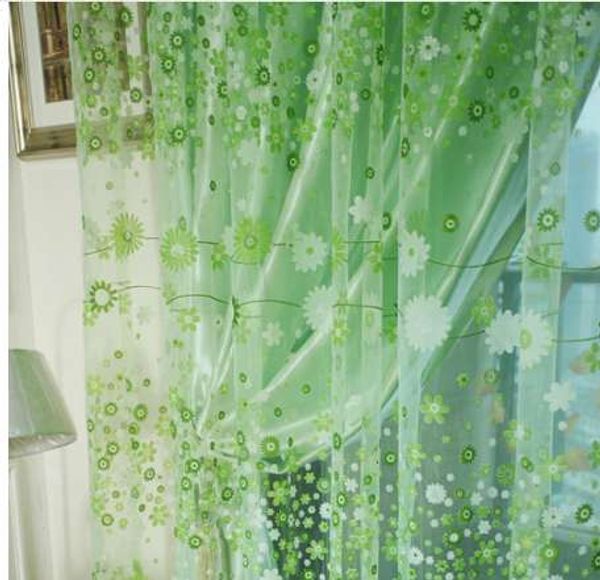 Rideau transparent en Tulle à fleurs, traitement de fenêtre, Voile, cantonnière, 1 panneau en tissu