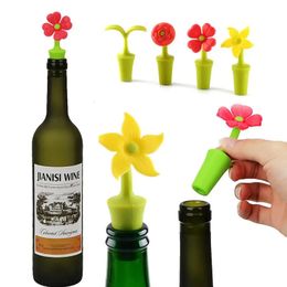 Flower Silicone Wine Bottle Stopper Beer Cork Gemak Champagne Sealing Kitchen Bar Accessories 240428
