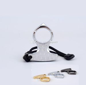 Flower Single Finger Knuckle Duster Alloy Survival Keychain EDC Self Defense Tool Buckle 3Colors Brass Knuckles Dusters Break Wind3306064