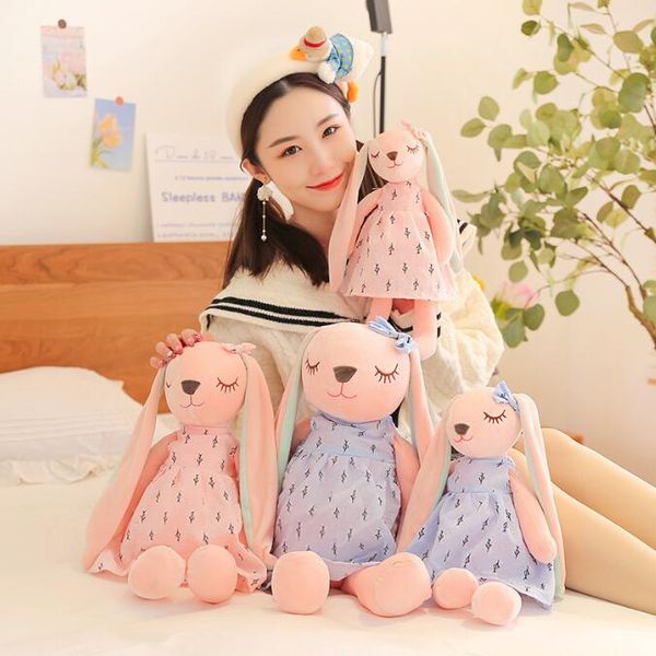 Jupe à fleurs, jouet en peluche pour Couple, lapin, longues oreilles, Machine à saisir