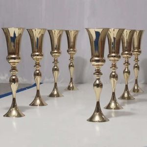 Fleur de vasés vase Vase Decoration Piliers métalliques Plinthes pour les événements de fête de mariage Décor de toile de mariée Couple de mariée Idées de douche S