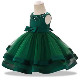 Fleur Toddler bébé fille bébé princesse robe bébé fille robe de mariée dentelle tutu enfants fête vestidos pendant 1 ans d'anniversaire