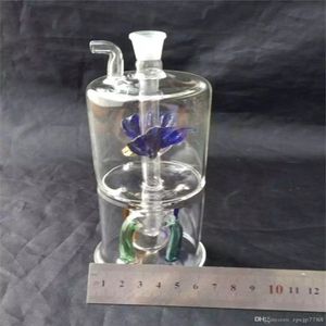 Fleur sous les quatre tuyaux de filtre de clartition à quatre, accessoires de bangs en verre en gros, narguilé en verre, fumée de pipe à eau Livraison gratuite