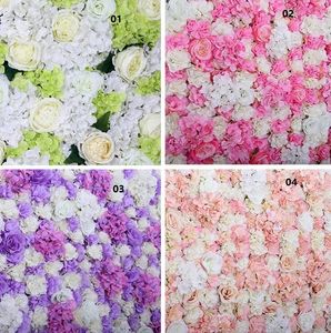 Decoraciones de boda Flower Wall Silk Rose Tracery Cifrado de pared Fondo floral Etapa creativa artificial