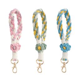 Bloempols Keychain Diy Woven Keychain Damestas Hanger -auto Key Lanyards