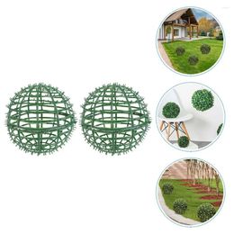 Fleurs artificielles plante décorative topiaire boule Support Cage en plastique treillis vert herbe sphère cadre Rack couronne fleur étagère Support maison