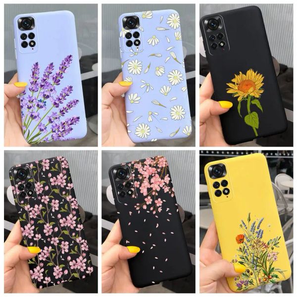 Cas de fleurs pour Xiaomi Redmi Note 11 Pro Case 4G 5G COLOD COLOR LUXEUR ULTRA SLIM COUVERTURE DE LA SHOCH FOR pour Redmi Note11 Pro Capa