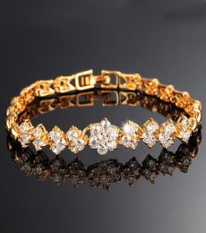 Bloemen diamante armbanden transparant zirkon 18k gouden trendy klassieke designer accessoires vrouwen linkketen charmelarmband ijs ou4454563