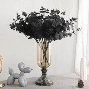 Fleurs eucalyptus noir 1pcs simulation séchée feuille fausse fleur fleur simple décoration de maison lysihia plante artificielle 230613