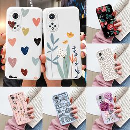 Flores Fondo para Honor 50 Capa Huawei Nova 9 Case de teléfono Silicona suave Cat Beat Back Cover para Nova9 Honor50 Coque Bumper