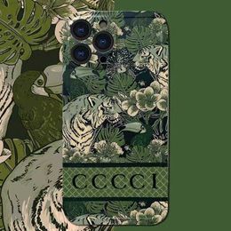 Bloemen Herbarium Designer Telefoonhoesje voor iPhone 15 Pro Max 14 Pro Max 15Pro 14Pro 13 13Pro 12 11 ProMax Cover Fashion Letter Tiger Nature Print