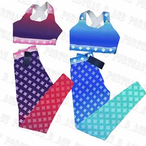 Fleurs Lettre Survêtements Yoga Tenues Sexy Sans Manches Femmes Réservoirs Survêtements Vintage Imprimé Deux Pièces Pantalon Fitness Jogging Sui212P