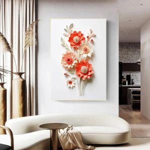 Fleurs lovers tulipes roses en papier artisanat feuille plante affiches imprimés toile imprimement mur d'art pour le salon décoration intérieure