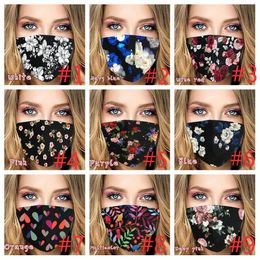 Bloemen bedrukt gezichtsmasker huidverzorging gezicht mode volwassen herbruikbaar beschermen en afneembare oog cosplay mask1pc