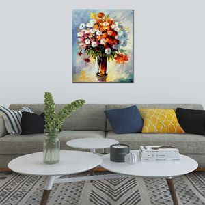 bloemen getextureerde hedendaagse kunst genegenheid handgeschilderde stilleven canvas schilderij slaapkamer decor