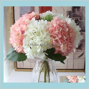 Bloemen kransen feestelijke benodigdheden tuin 47 cm kunstmatige hydrangea hortensia bloem hoofd nep zijden single real touch hortensia's voor bruiloft cente