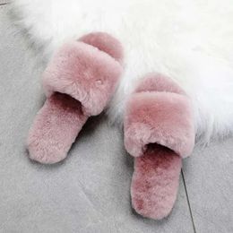 Fluff Women Sandales Chaussures Gris Grin Pink Pink Womens Softs Slide Slipper Keep Warm Slippers Chaussures Taille 36-40 10 4431 S S