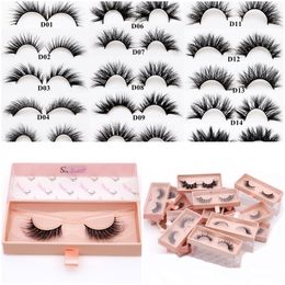 Fluffy 3D Mink wimpers 100% echte minks fales wimper multilayer natuurlijke wimpert exensie volledige strip zachte individuele wimpers in bulk