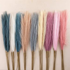 Fluffy Artificial Sterm Pampas Grass Fake Flowers Fleurs de 57 cm de long Decorations de mariage Home Boho Decor