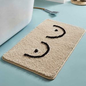 Bathmat moelleux Lettres drôles de salle de bain de salle de bain baignoire baignoire côté tapis de tapis d'entrée tapis tapis anti-glissement Tapis Decor 210928