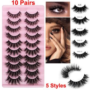 Fluffy Curling Lashes 3D Faux Cils Cat Eye Lashes 10 Paires Naturel Dramatique Épais Vaporeux Doux Faux Cils Volume Faux Mink Lash