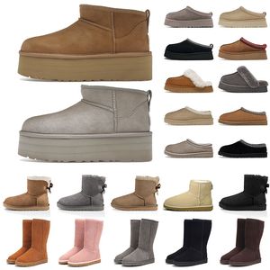 Fluffy Designer laarzen ugglie boot merk platform laarzen slijtplekken wollen schoenen schapenvacht bont echt leer tasman slipper merk laarsjes dames buiten slider winter ug laars