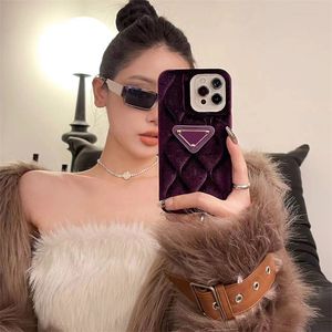 Moelleux Designer Cas de Téléphone Velvet Wave Coussin Pour IPhone 14 Pro Max Plus 13 Promax 12 11 Xs Xr Mode IPhone Cas Pour Femmes