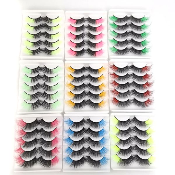 Fluffy Eyelashes Mink Five Pairs Natural 5D Half Eye Pestañas postizas Etapa Maquillaje Suministro de fábrica