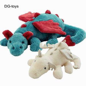 Cheveux moelleux bleu Pterosauria Dragon lapin en peluche peluche mal rouge ailes de mouche feu peluches poupée jouets pour enfants garçon 220119