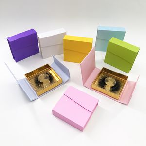 Fluffy Natural 3D Mink Eyelash Venta al por mayor Magentic Lash Case Logotipo personalizado Pestañas Caja de embalaje Cajas de pestañas