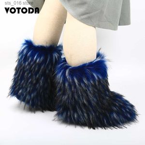 Fluffy Winter Women Boots Mujer Furry Faux Fur Ladies Outdoor Nonslip Cotton Girl Faguse Boot de nieve cálida Slip en T230829 CC4B5 RY