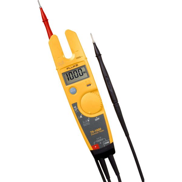 Fluke T51000V Tension de continuité et testeur de courant avec conception de la mâchoire ouverte pour les mesures de courant sans contact métallique - comprend une sonde à portée mince détachable