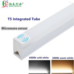 Lámpara integrada de instalación directa fluorescente 30cm 60cm T5 Tubo de luz Sensor de microondas Tubo 220/240V enchufe UE EE. UU.