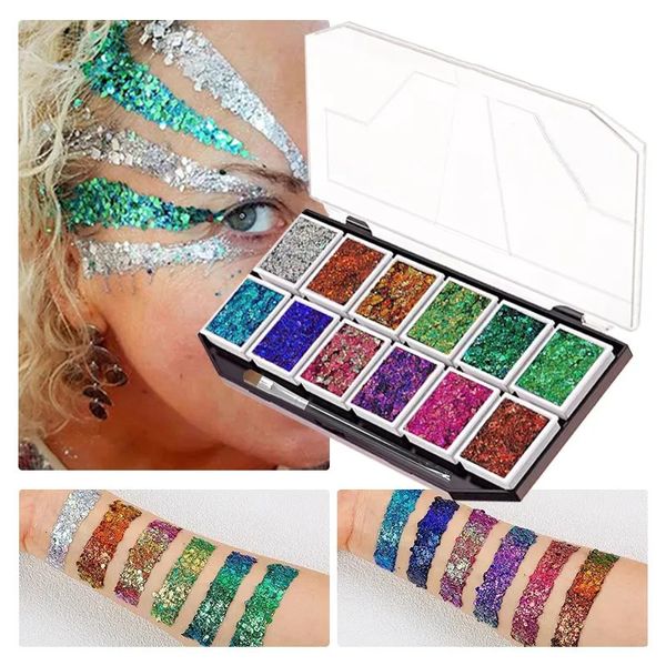 Paleta de gel con purpurina para pintura facial de neón fluorescente, efectos especiales profesionales más vívidos, pintura corporal para maquillaje, artículo 240321