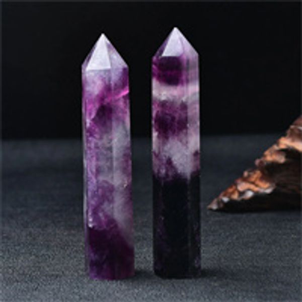Tour de cristal clair en Fluorite, Reiki, guérison, méditation, spécimen de Chakra, Collection de Points faits à la main, cadeau, Point de cristal