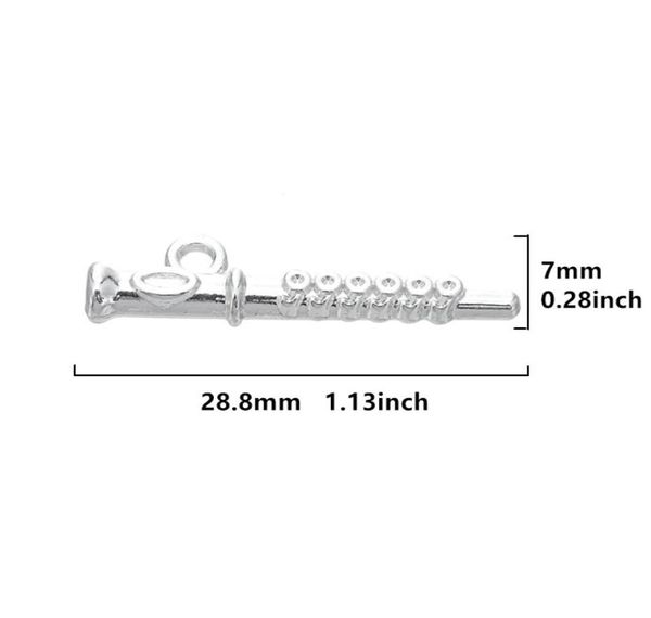 Flûte Instrument de musique 3d breloques à assembler soi-même en alliage de Zinc rhodié musique pendentif fabrication de bijoux 2152909