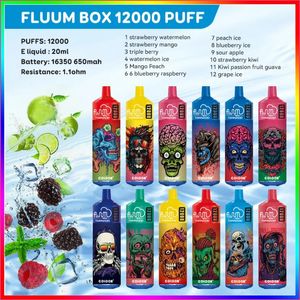 FLUUM BOX 12000 E-liquide 20ml Nicotine 0%/2%/3%/5% Batterie rechargeable Type-C Capacité 650mAh Fluum 12000 Bang box Bang