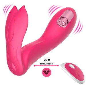 Flxur 9 Modi Dildo Butterfly Draadloze Remote Vibrator Waterdicht voor Dames Vibrator G Spot Clitoris Stimulator Wearable Sex Toy Y19060302